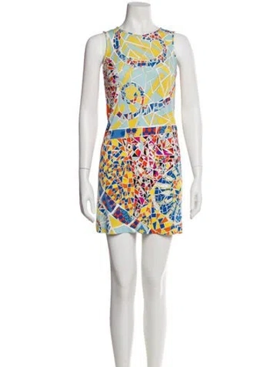Pre-owned Pucci Printed Mini Dress In Yellow
