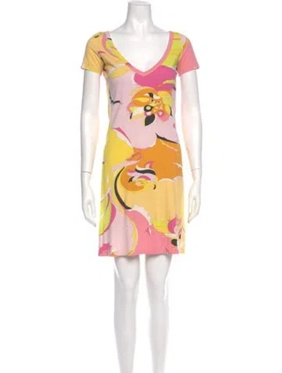 Pre-owned Pucci Printed Mini Dress In Yellow