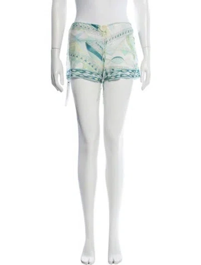 Pre-owned Pucci Printed Mini Shorts In Blue