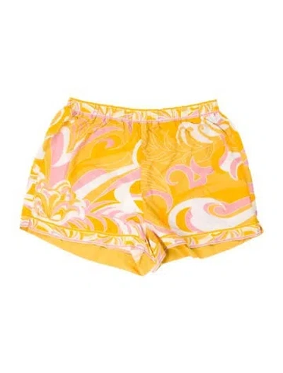 Pre-owned Pucci Printed Mini Shorts In Yellow