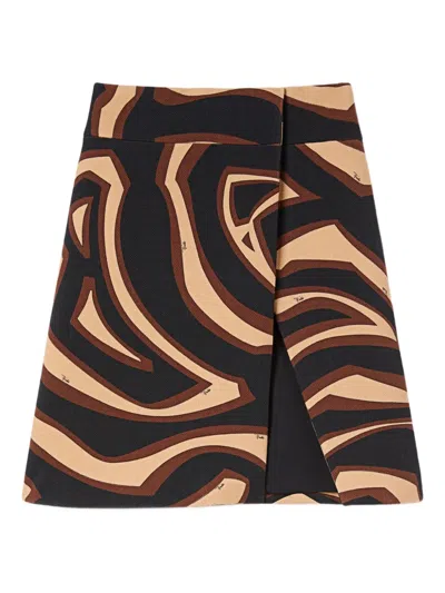 Pucci Printed Mini Skirt In Black