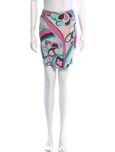Pre-owned Pucci Printed Mini Skirt In Blue