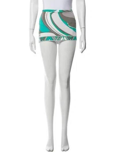 Pre-owned Pucci Printed Mini Skirt In Blue