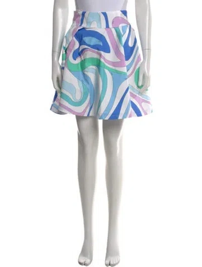 Pre-owned Pucci Printed Mini Skirt In Blue