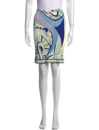 Pre-owned Pucci Printed Mini Skirt In Blue