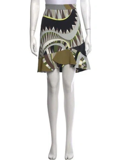 Pre-owned Pucci Printed Mini Skirt In Green