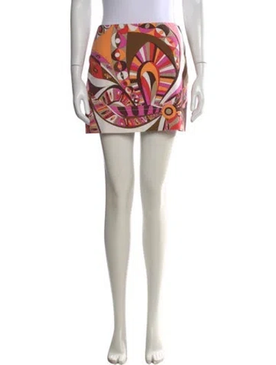 Pre-owned Pucci Printed Mini Skirt In Pink