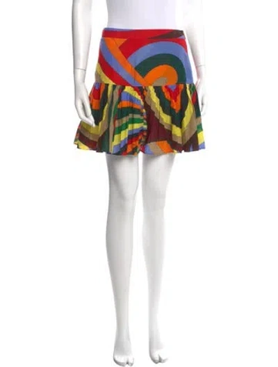 Pre-owned Pucci Printed Mini Skirt In Red