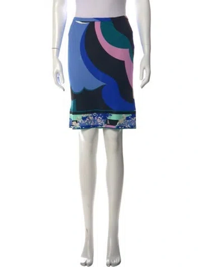 Pre-owned Pucci Printed Mini Skirt W/ Tags In Blue