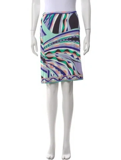 Pre-owned Pucci Printed Mini Skirt In White