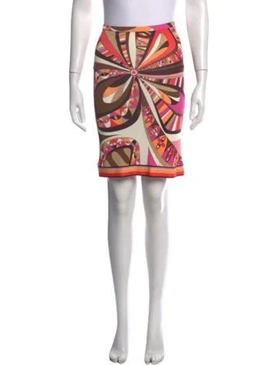 Pre-owned Pucci Printed Mini Skirt In White