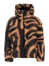 Pucci Printed Nylon Down Jacket In Brown