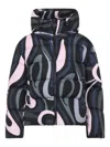 Pucci Hooded Padded Nylon Jacket With Elastic Cuffs In Multi