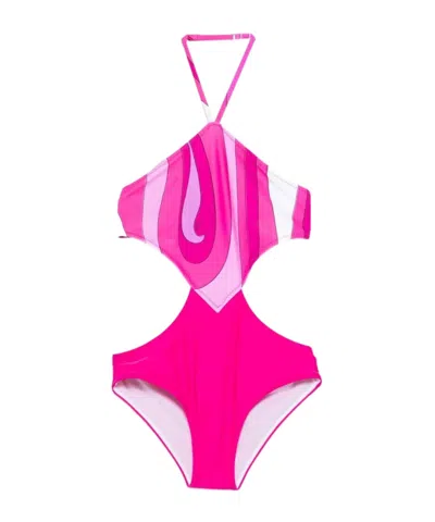 Pucci Printed One-piece Swimsuit In Pink