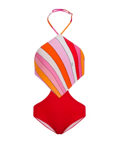 Pucci Kids' Printed One-piece Swimsuit In Multi