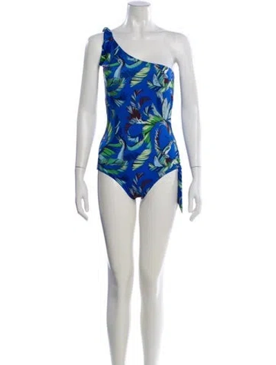 Pre-owned Pucci Printed One-piece W/ Tags In Blue