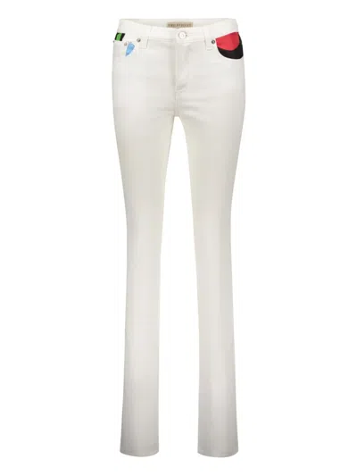 Pucci Printed-panels Jeans In White
