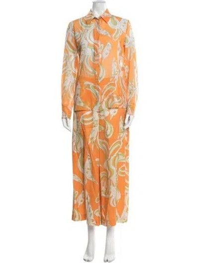 Pre-owned Pucci Printed Pant Set In Orange