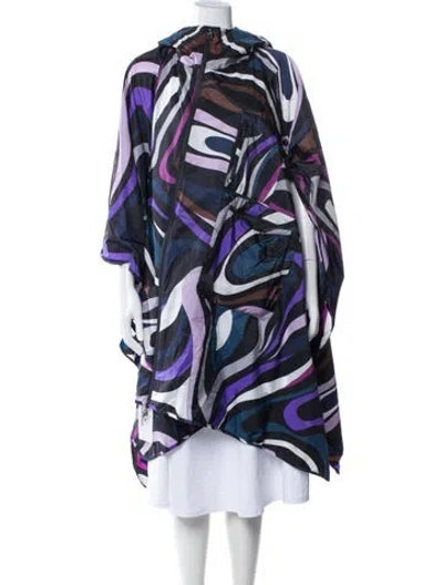 Pre-owned Pucci Printed Poncho In Multicolor