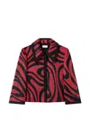 Pucci Printed Raffia Net Jacket In Red