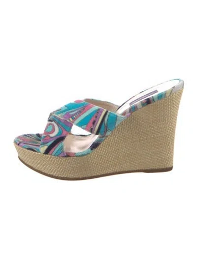 Pre-owned Pucci Printed Sandals In Blue