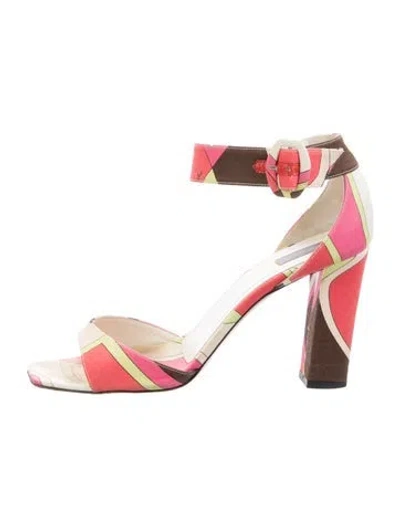 Pre-owned Pucci Printed Sandals In Red