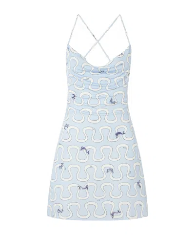 Pucci Jersey Print Mini Dress In Blue