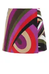 Pucci Multicolor Silk Skirt In Khakifuxia