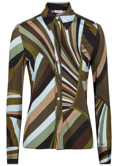 Pucci Printed Satin-jersey Shirt In Multi
