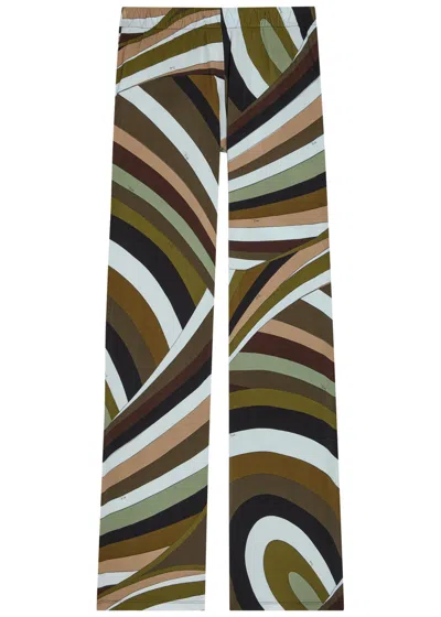 Pucci Printed Satin-jersey Trousers In Multi