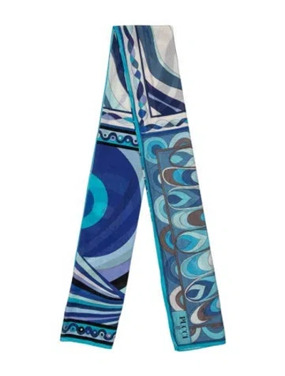Pre-owned Pucci Printed Scarf In Blue