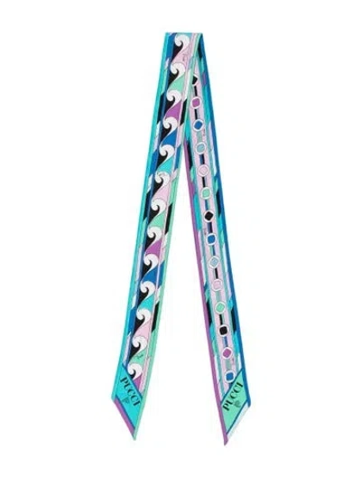 Pre-owned Pucci Printed Scarf In Blue