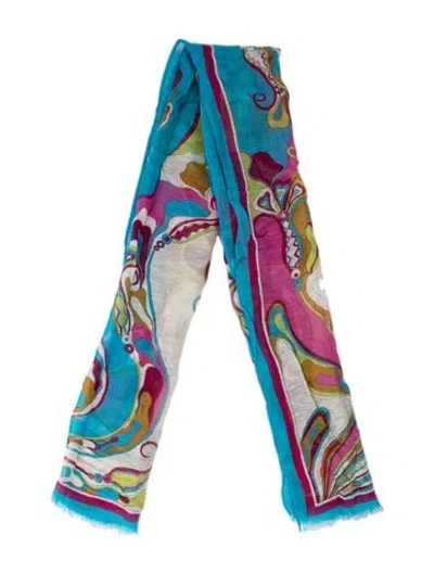 Pre-owned Pucci Printed Scarf In Blue