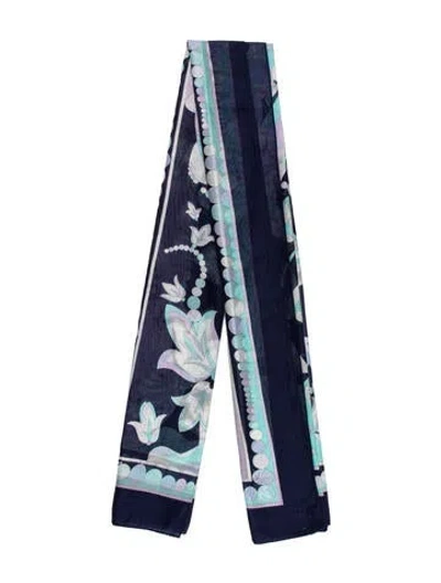 Pre-owned Pucci Printed Scarf In Blue