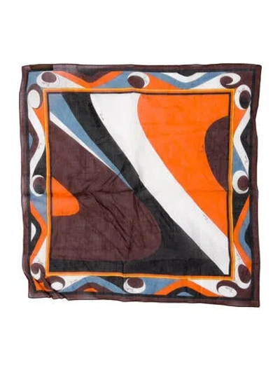 Pre-owned Pucci Printed Scarf In Brown
