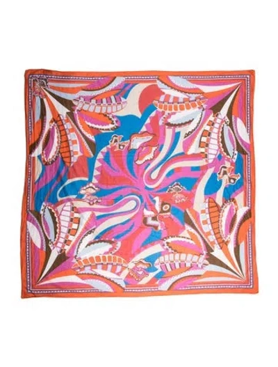 Pre-owned Pucci Printed Scarf In Orange