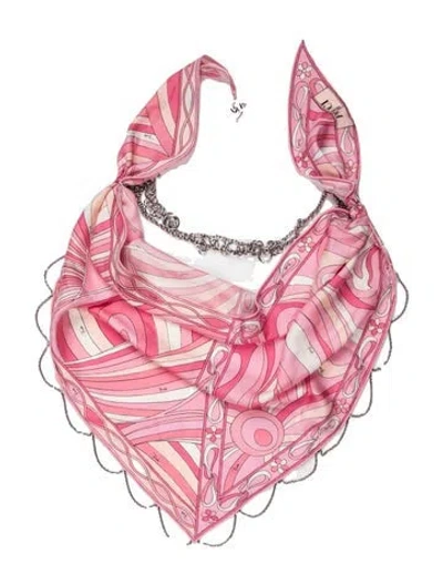 Pre-owned Pucci Printed Scarf In Pink