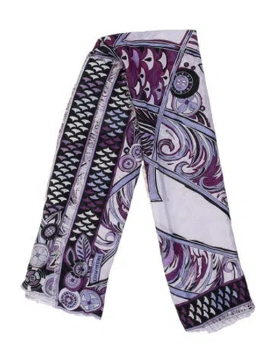 Pre-owned Pucci Printed Scarf In Purple