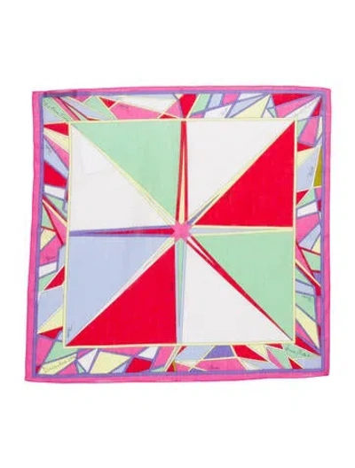 Pre-owned Pucci Printed Scarf W/ Tags In Red