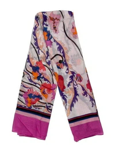 Pre-owned Pucci Printed Scarf In White