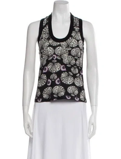 Pre-owned Pucci Printed Scoop Neck Top In Black