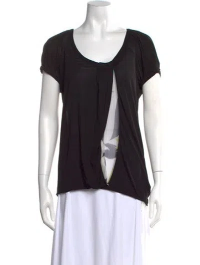 Pre-owned Pucci Printed Scoop Neck Top In Black