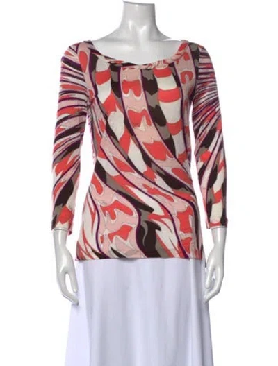 Pre-owned Pucci Printed Scoop Neck Top In Multi