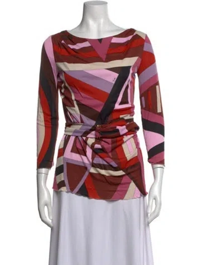Pre-owned Pucci Printed Scoop Neck Top In Multicolor