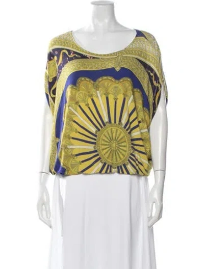 Pre-owned Pucci Printed Scoop Neck Top In Yellow
