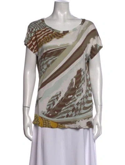 Pre-owned Pucci Printed Scoop Neck T-shirt In Multicolor