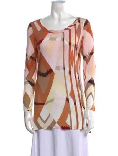 Pre-owned Pucci Printed Scoop Neck Tunic In Pink