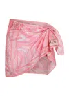 Pucci Printed Semi-sheer Cotton Sarong In Pink