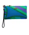 Pucci Printed Shell Clutch In Blue