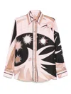 Pucci Silk Shirt With Bold Abstract Patterns In Pink